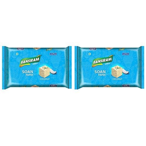 Bansiram Soan Papdi, Coconut ( Pack of 2 - 250g) -500g