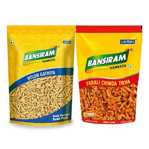 Bansiram Namkeen Naylon Gathiya (400 g) & Farali Chiwda Tikha (350 g)