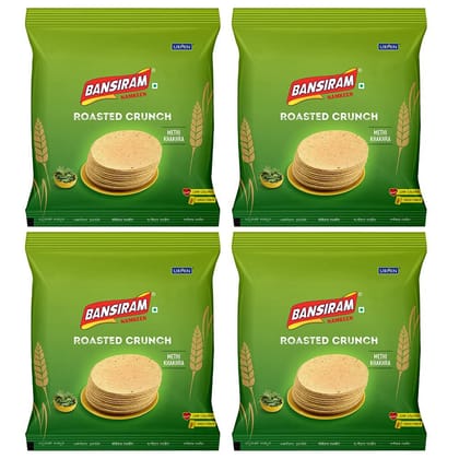 Bansiram Roasted Crunch Methi Khakhra (Set of 4 - Each 180g) - 720g