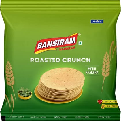 Bansiram Roasted Crunch Methi Khakhra Set of 2 - Each 180 g