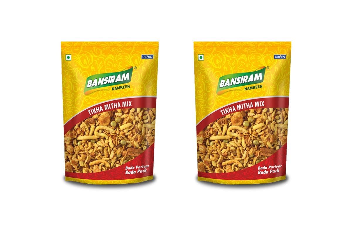 Bansiram Namkeen Tikha Mitha Mix ( Pack of 2 X 400g) - 800gm.