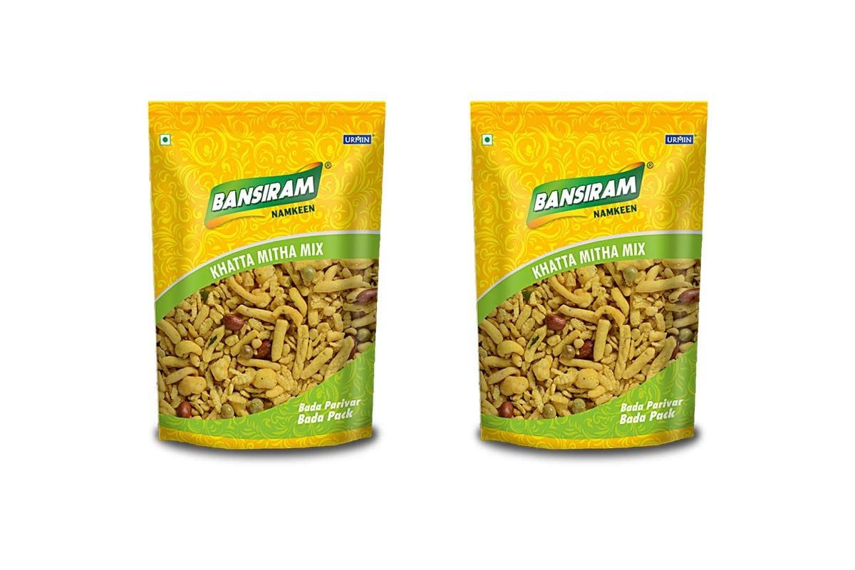 Bansiram Namkeen Khatta Mitha Mix ( Pack of 2 X 400g) - 800gm.