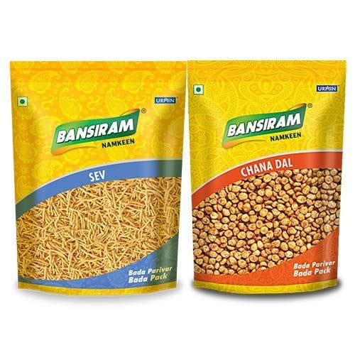 Bansiram Namkeen Sev & Chana Dal (400g Each) - 800gm.