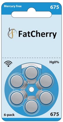 FatCherry Hearing Aid Battery (by Power One Germany) Size 675, Pack of 18 Batteries