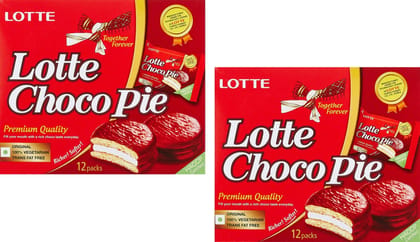 Lotte Choco Pie Carton (336g, 12 Packs) - Pack of 2