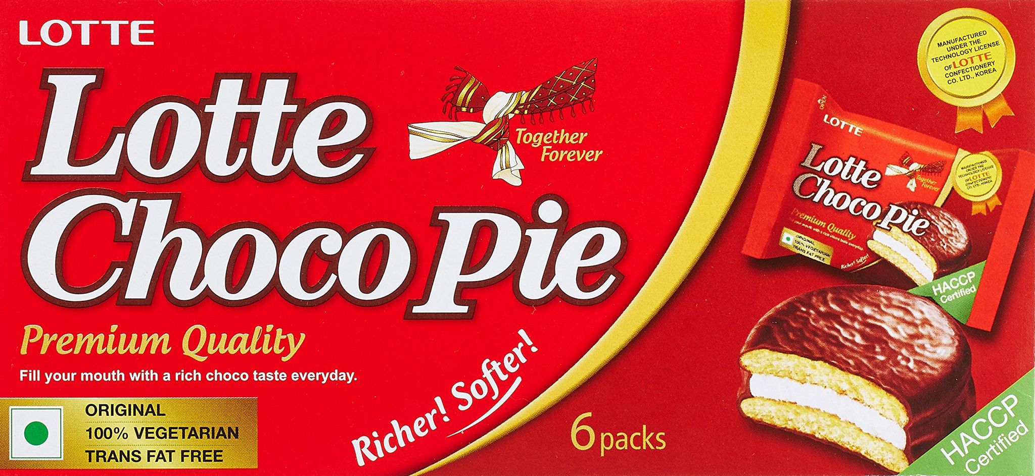 Lotte Choco Pie, Carton, 168g,  6 PCS