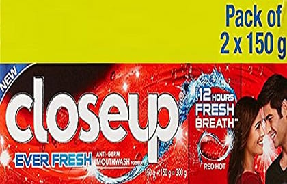 Closeup Everfresh+ Anti-Germ Gel Toothpaste Red Hot, 2x150 g