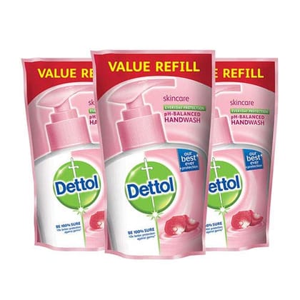 Dettol Skincare Germ Protection Handwash Liquid Soap Refill, 175ml [Pack of 3]