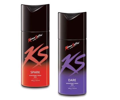 Kama Sutra Deodorant Body Spray for Men, 150 ml - (Spark-Dare) Pack of 2