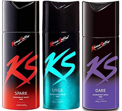 Kama Sutra Deo Combo for Men (Spark - 150ml, Urge - 150ml, Dare - 150ml)