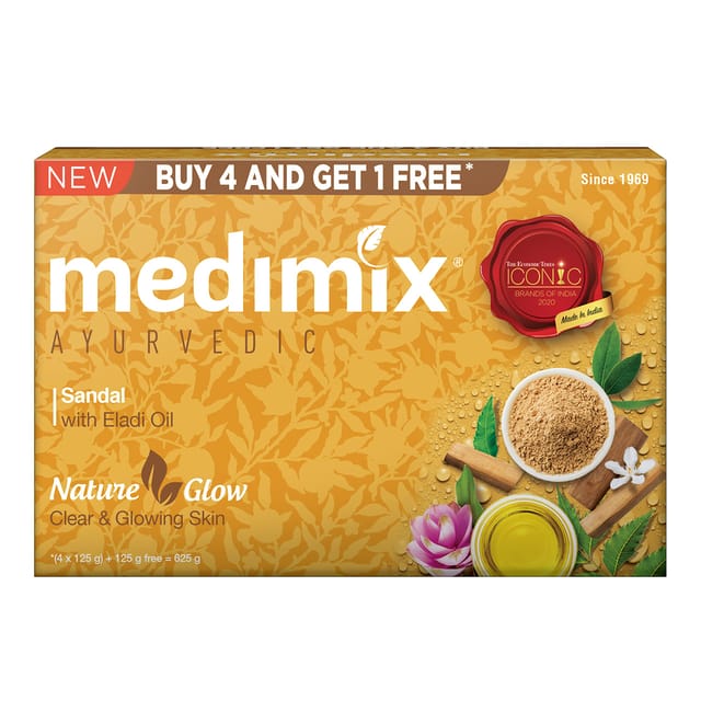 Medimix Sandal Soap 5 N (125 g Each) - Inidas Deal