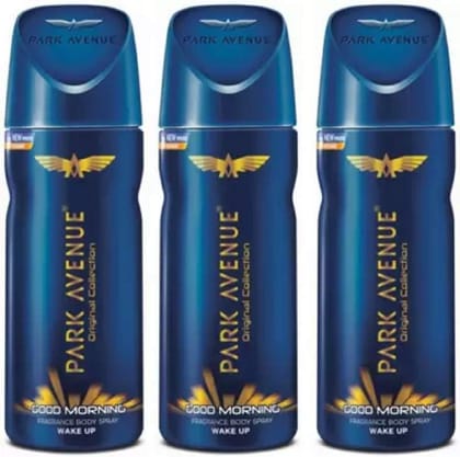 Park Avenue GOOD MORNING BODY SPRAY WAKE UP PACK OF 150MLX3 Deodorant Spray - For Men & Women (450 ml, Pack of 3)