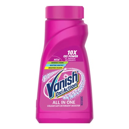 Vanish All in One Liquid Detergent Booster - 180 ml | Stain Remover for Clothes | Whitens Whites Brightens Colours| Suitable with all Washing Detergent Powders and Liquids