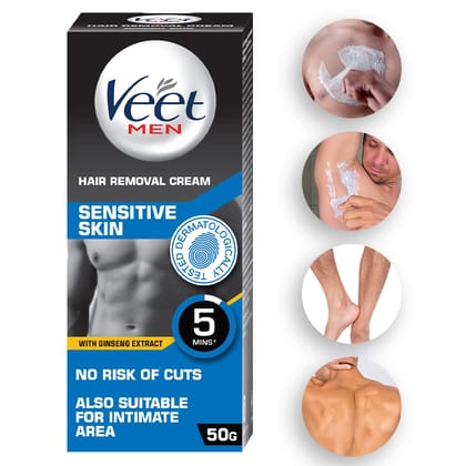 Veet Hair Removal Cream for Men, Sensitive Skin - 50g