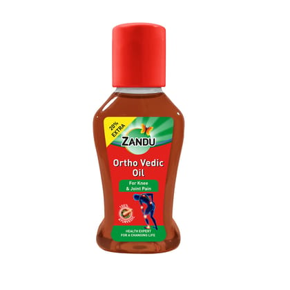 Zandu Ortho Vedic Oil - 60ml | Ayurvedic Oil for Relief from Knee and Joint Pain,Muscle Pain, Osteoarthritis Visible Improvement in 7 days