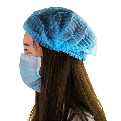 Easyaid Club Hair Cap Stretchable Blue Bouffant Caps/Surgical Caps/Cooking Caps (100 Pieces)