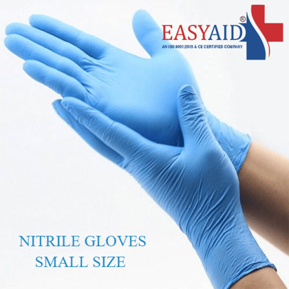 Easyaid Synthetic Non-Sterile Nitrile Powder-Free Hand Gloves (Blue, Pack of 100,Small)