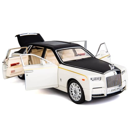 KTRS ENTERPRISE 1/24 Rolls-Royce Phantom Model Car,Zinc Alloy Pull Back Toy Diecast Toy Cars with Sound and Light for Kids Boy Girl Gift