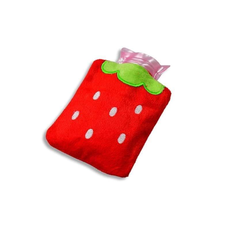 Store4Hope Strawberry small Hot Water Bag with Cover for Pain Relief, Neck, Shoulder Pain and Hand, Feet Warmer, Menstrual Cramps.