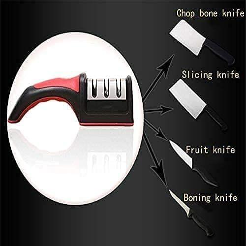 Manual Knife Sharpener 3 Stage Sharpening Tool for Ceramic Knife and Steel  Knives (Black) – Store 4 Hope