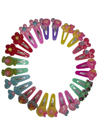 Multicolored Kids Snap Hair Clips, Small For Kids/Girls Hair Clip Pack of 12 Pair (pcs 24) Hair Clip (Multicolor,Random Design)