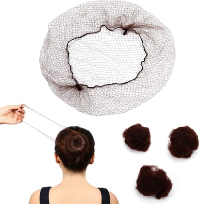 Hair Nets Invisible Hairnets for Bun Elastic Edge Mesh Hair Net Ballet Bun Holder for Girls Women Kids Dancer Nurse Wig Fixing Hair(Pack of 24) (Large)