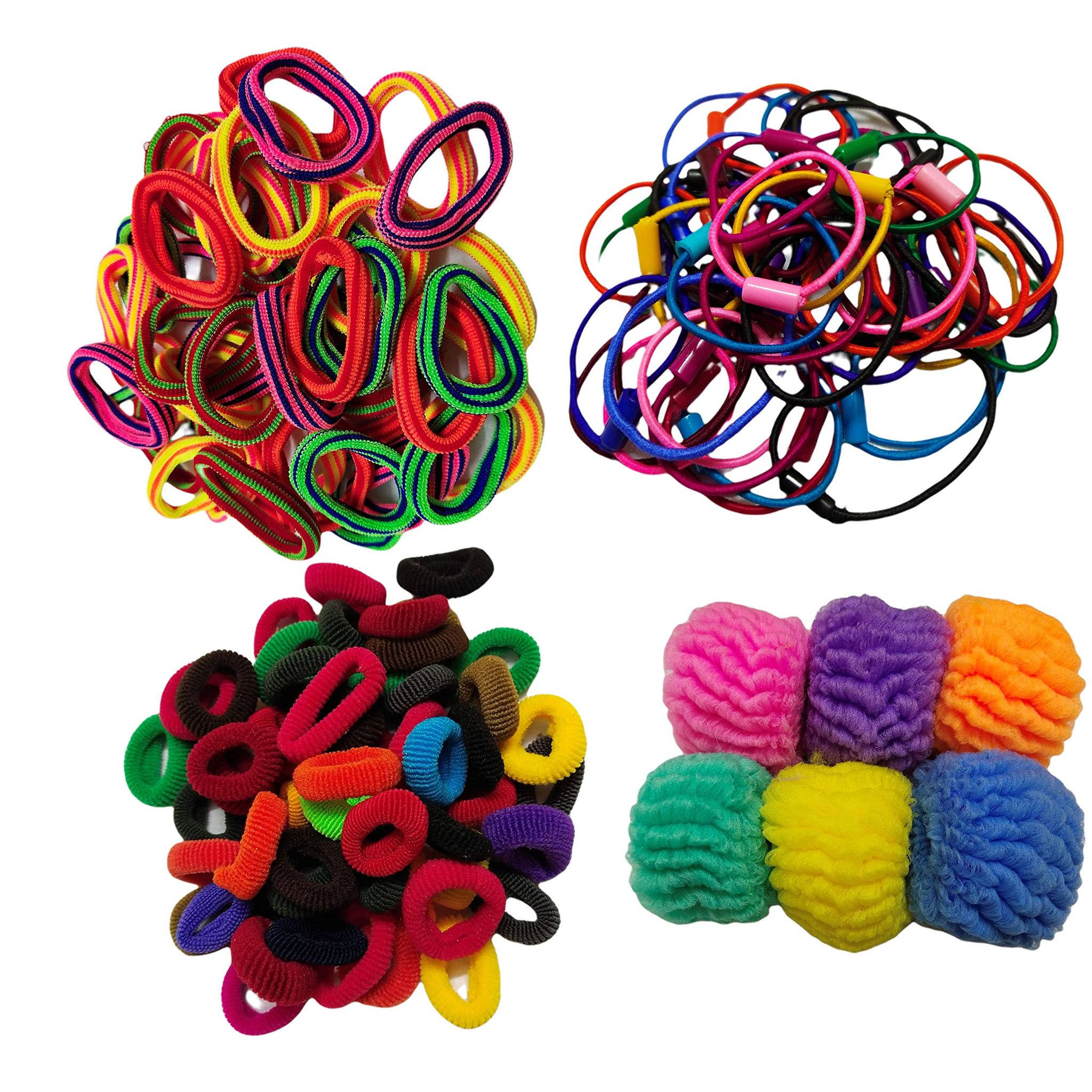 Barakath Hair rubber Band Ties 150 Piece Combo Multicolour