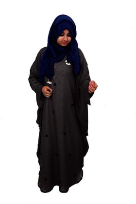 Barakath Kaftan Abaya With Border&Hand Work (330003) (black, 56)