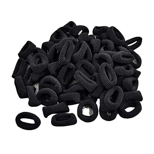 Barakath Hair Bands Ties Girl - 100PCS Baby Girls Hair Ties Elastic Ropes Toddler Small Size Rubber Band Ponytail Holder Mixed Color Headband (Black)