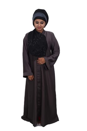 Women's Plain Nida Abaya Burqa (Gray, XX-Large)