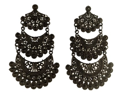 Barakath Oxidized Silver Plated Black Earrings Jewelry women (Style 2)