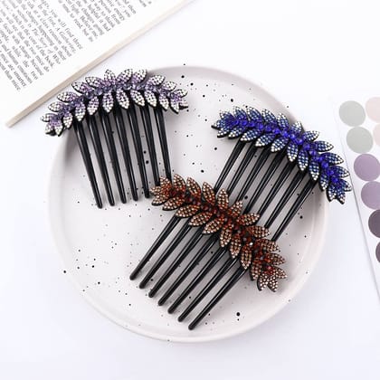 1 pcs Beauty Rhinestone Double Flower Hair Clip, Flexible Durable Pearls Design Women Hair Dovetail Clip