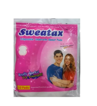 Sweatpads Sweatax Disposable Underarm Sweat Pads, White 10 Pads