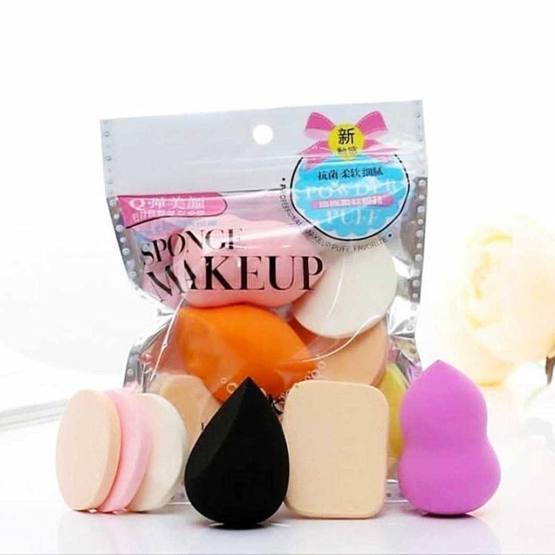 EL Sueno 6 pieces Set Women's Round Soft Makeup Beauty Eye Face Foundation Blender Facial Smooth Powder Puff Cosmetics Blush Applicators Sponges Use for Dry and Wet