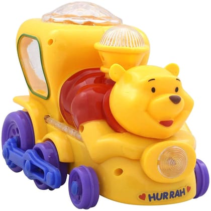 KTRS ENTERPRISE Big Pooh Train Bear Train Beautiful Lighting Music Revolving Battery Operated Toy (Pooh Train)