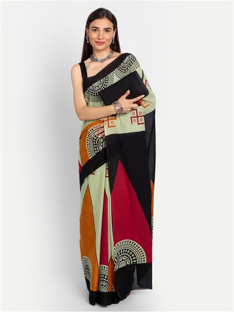 Black & Beige Pure Cotton Saree | Sakhi Fashions – sakhifashions