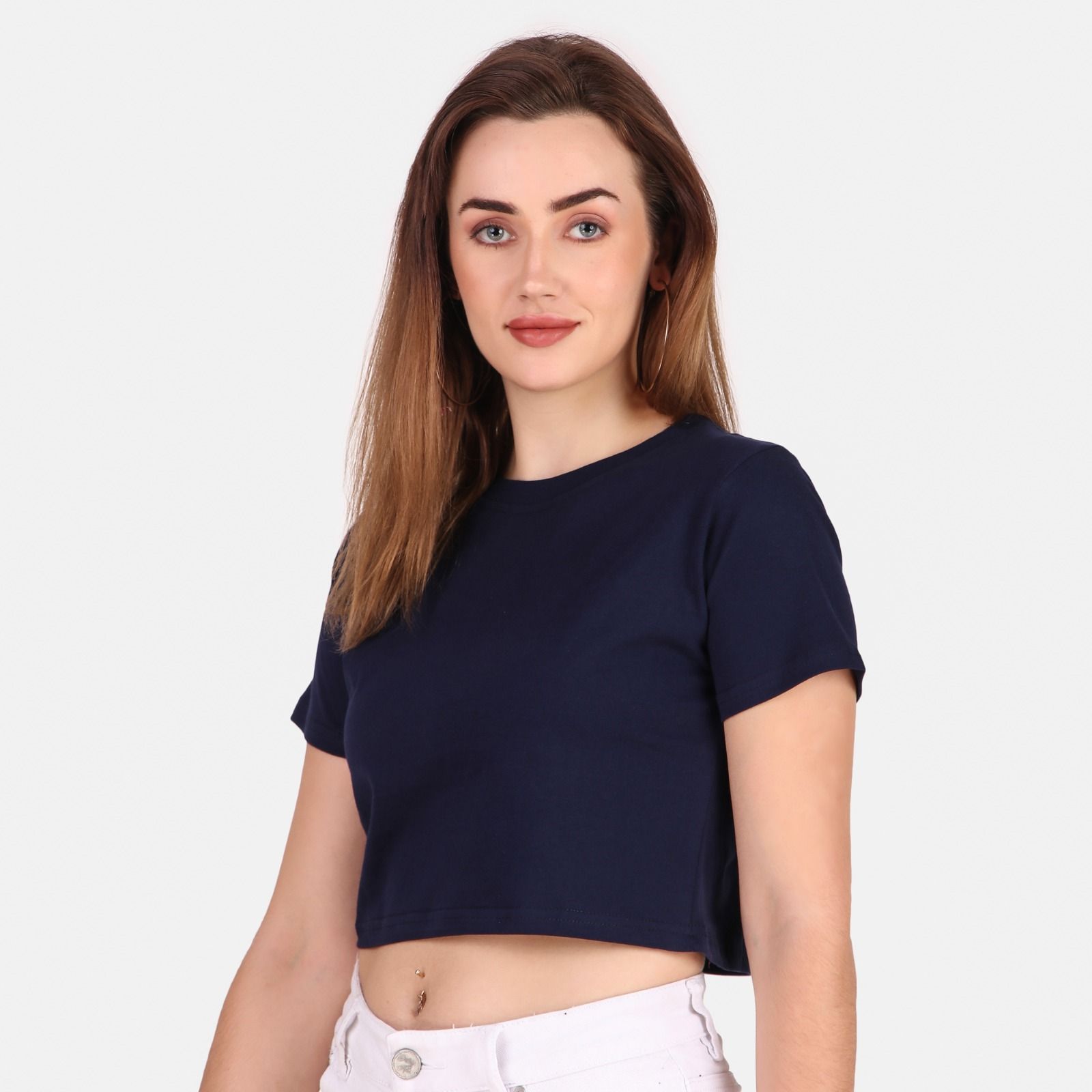 195 GSM BIO WASH 100% COTTON PLAIN CROP TOP  from Trendy Rabbit