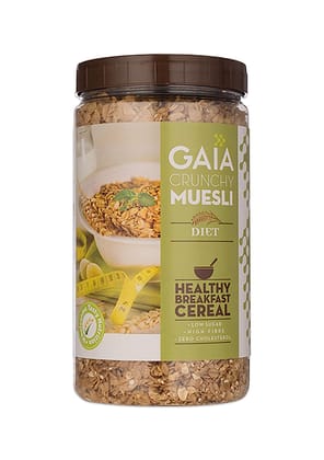 Gaia Crunchy Diet Muesli - Low-Calorie, Protein Rich, High-Fiber Muesli Cereal Serves as a Healthy and Nutritious Breakfast