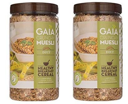 Gaia Diet Muesli - Healhty Diet Food - Power of Multigrain Oats,Wheat Flakes ,High Fiber - Super Tasty and Delicious - Sugar