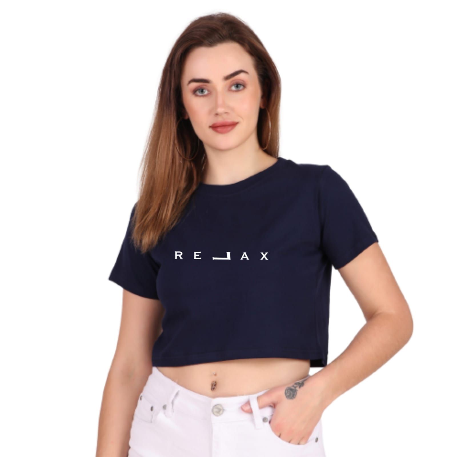 195 GSM BIO WASH 100% COTTON CROP TOP Printed T SHIRT from Trendy Rabbit