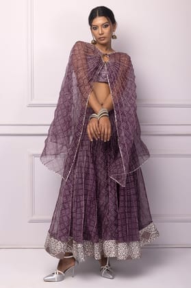 Purple Corded Organza Cape