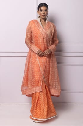 Orange Printed Angrakha