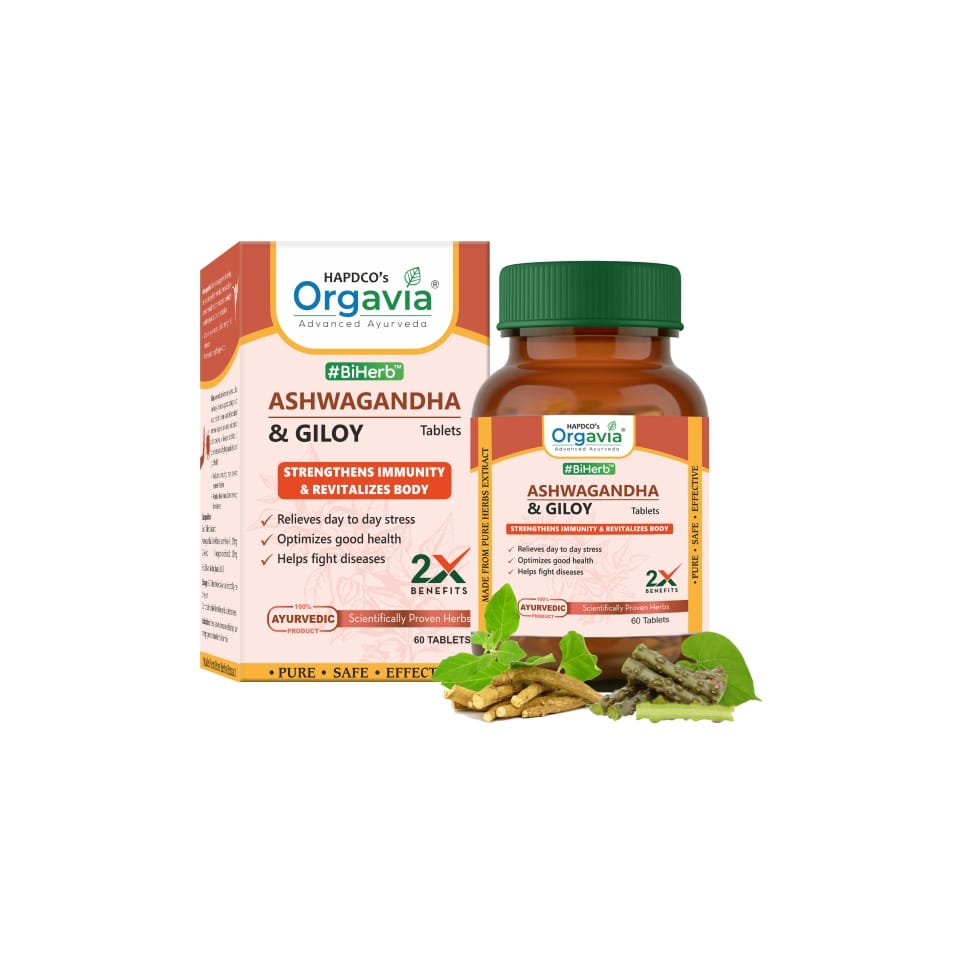 Orgavia Ashwagandha & Giloy Tablets (60 Tabs)