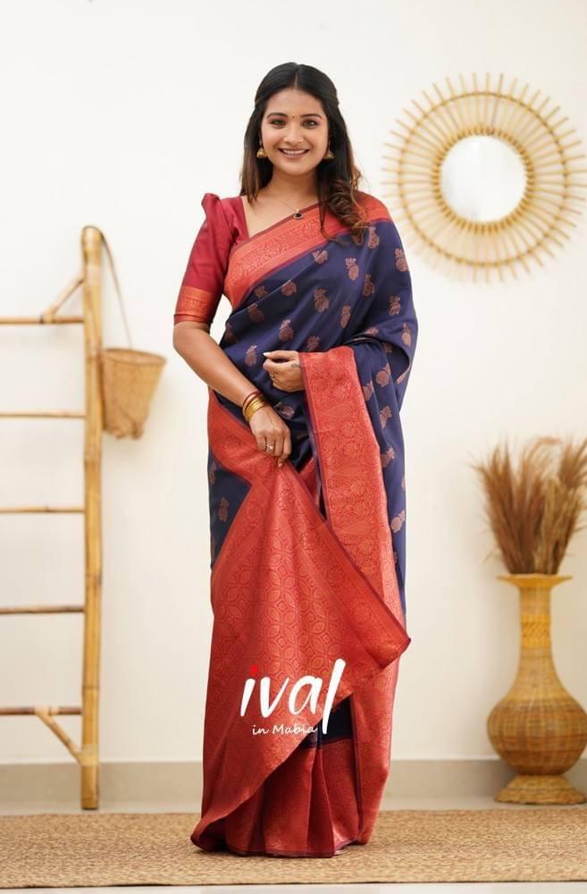 Sea Green Woven Design Zari Work Banarasi Silk Saree - VJV Now - India