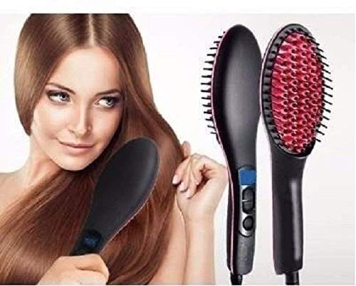 URBAN CREW Simply Straight Electric 2 in 1 Ceramic Hair Straightener Straightening Comb Brush with LCD Screen, Temperature Control Display for Women (Assorted Colour) (1 PC)