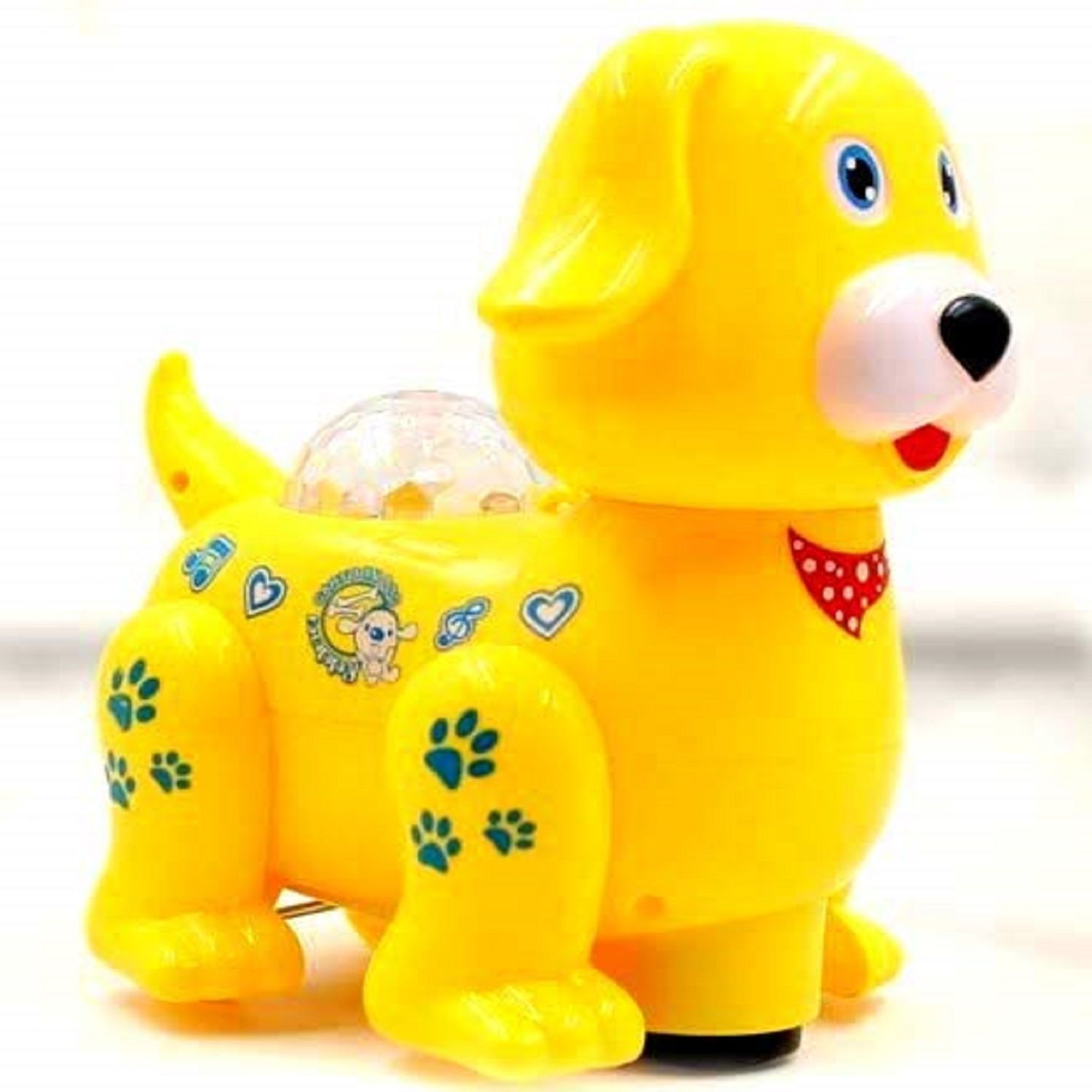 KTRS ENTERPRISE Battery Operated Rotating Barking Dog with 3D Lights Music & Bump and Go Dog Toy for Kids