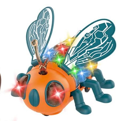 KTRS ENTERPRISE Lighting bee Toy Plastic 3D with 360 Degree Rotation/Funny Musical Bee Toy with Flashing Lights for Kid Toy Sound and Light Car Toy for Boy (Pack of 1)