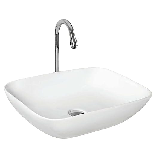 ceramic table top wash basin venish-3007 (white, glossy finish, 22x15x5 inch)