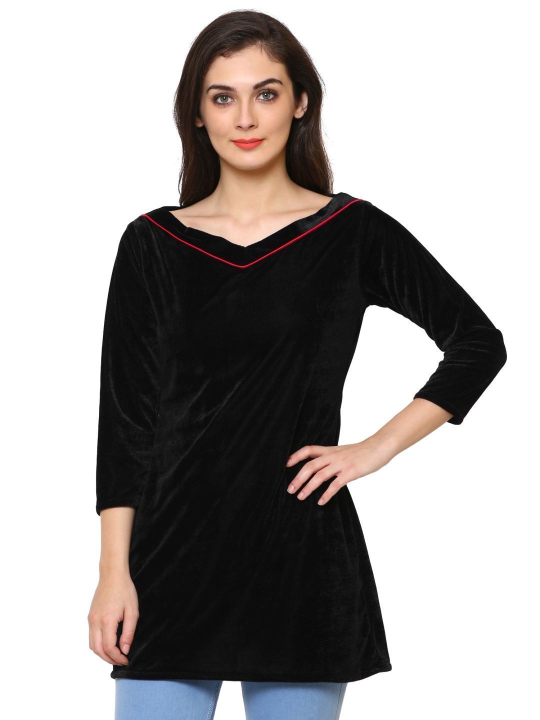 Klamotten Women's Velvet full Sleeves Top WD6K