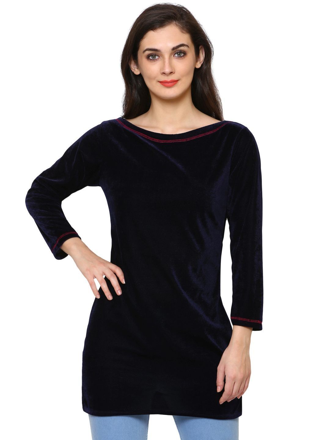 Klamotten Women's Velvet full Sleeves Top WD5N